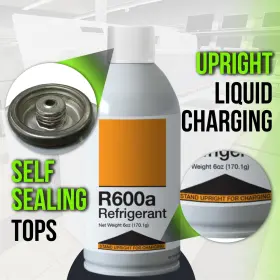 R600a Leak Saver 604296227846 Refrigerant - Upright Charging Self Sealing Can 6oz #2