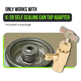 R600a Leak Saver 604296228980 Refrigerant With K28 Can Tap Adapter - Upright Charging Self S #3