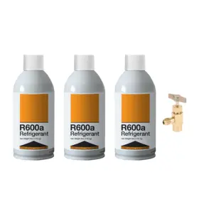 R600a Leak Saver 604296228980 Refrigerant With K28 Can Tap Adapter - Upright Charging Self S