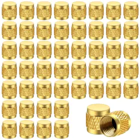 Am553644 Lemecima 1/4 Inch Brass Flare Cap With Neoprene O-ring Seal For Hvac Valves 50 Pack