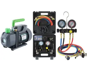 R404a Lichamp 313036764755 Ac Manifold Gauge Set R134a R410a R22 Refrigerant Gauges And 1/4 Hp 3.5 C