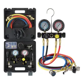 R404a Lichamp 741025730892 Hvac Gauges With Hoses Ac Manifold Gauge Set R134a R410a R22 Refr