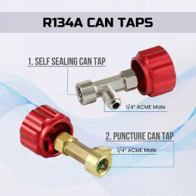 Lichamp 741025731363 Ac R134a Adapters Kit 134a Quick Couplers With Self Sealing And Punct #3
