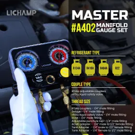 Lichamp 741025731394 Hvac R410a Manifold Gauge Set Ac R134a Freon R22 R32 410a 134a Diagnostic #2