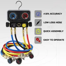 Lichamp 741025731394 Hvac R410a Manifold Gauge Set Ac R134a Freon R22 R32 410a 134a Diagnostic #3