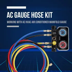 Lichamp 791533865395 4 Pieces 5ft Ac Manifold Gauge Hose Kit With Adapters Fit #2