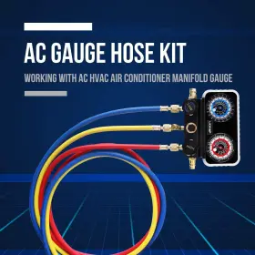 Agh-350200 Lichamp 3 Pieces 5ft Ac Hvac Manifold Gauge Hose Kit With Ball Valve Tension Hos #2