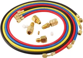 Agh-450100 Lichamp 4 Pieces 5ft Ac Manifold Gauge Hose Kit With Adapters Fits Agh-450100 Lichamp 4 Pieces 5ft Ac Manifold Gauge Hose Kit With Adapters Fits