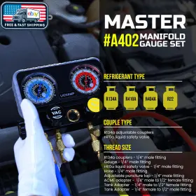 Gauges-r13424 Lichamp Hvac R410a Manifold Gauge Set Ac R134a Freon R22 R32 410a 134a #2 Gauges-r13424 Lichamp Hvac R410a Manifold Gauge Set Ac R134a Freon R22 R32 410a 134a #2
