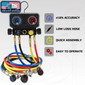 Gauges-r13424 Lichamp Hvac R410a Manifold Gauge Set Ac R134a Freon R22 R32 410a 134a #3 Gauges-r13424 Lichamp Hvac R410a Manifold Gauge Set Ac R134a Freon R22 R32 410a 134a #3