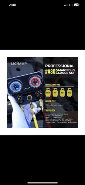 Gauges-r13433 Lichamp Ac Gauges A/c Manifold Gauge Set For R134a R22 R12 R502 80 Value #2 Gauges-r13433 Lichamp Ac Gauges A/c Manifold Gauge Set For R134a R22 R12 R502 80 Value #2