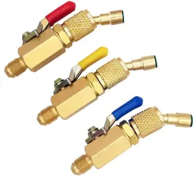 2064 Liyyoo Set Of 3 Pcs Angled Compact Ball Shut-off Valve 1/4 Inch Sae Swivel Adapter For A/ 2064 Liyyoo Set Of 3 Pcs Angled Compact Ball Shut-off Valve 1/4 Inch Sae Swivel Adapter For A/