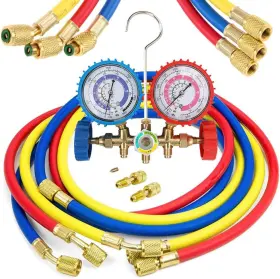 Liyyoo 313108095022 Air Conditioning Refrigerant Charging Hoses With Diagnostic Manifold Gauge Set