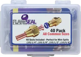Llc 744110858549 40 Pack Starter Leak Free Sae Flare Fitting Refrigerant Leaks Eliminated - Refri