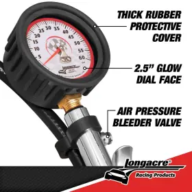52-52009 Longacre 013015000897 Deluxe 2-1/2 Gid Quick Fill Gauge 0-60 Psi #2