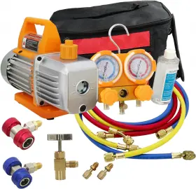Zrb-3b Longterm Z 110v 1/4hp 2 Cfm Ac Vacuum Pump Kit And Gauge Set Single Stage Rotary Vane