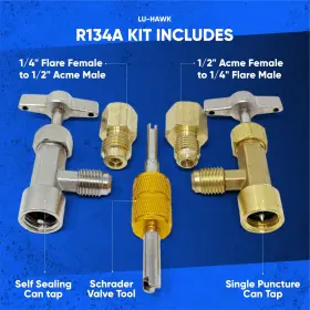 Lu-hawk 650245913346 R134a Self-sealing Single Puncture Can Taps With Valve Core Removal #2