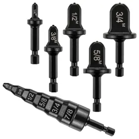 Lyncsedar Ft6t1 Copper Flaring Tool Drill Bit Set And 6-in-1 Swaging 6-piece Black Soft T