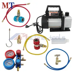 Mt4728692 Machine-tools High Quality Air Vacuum Pump Hvac Ac Manifold Gauge Set Combo 3cfm And R134a Kit #3