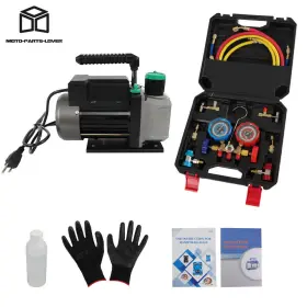 Mp2519595l Marddpair 4cfm 1/3hp 3000psi Air Vacuum Pump Hvac Ac Refrigerant Kit Manifold Gauge Set
