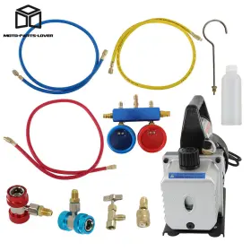 Mp2519668l Marddpair 3 Cfm 110v / 60hz Ac Manifold Gauge Set Air Vacuum Pump Hvac And R134a Kit #2