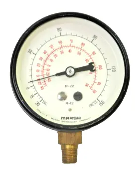 58074a Marsh Instrument Company. 2.65 Inch Dia. Hvac 0-150 Pressure Gauge