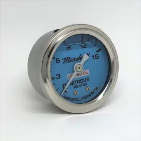 Ms01500 Marshall Instruments 041898564977 Direct Mount Nitrous Gauge 0-1500 Psi Blue