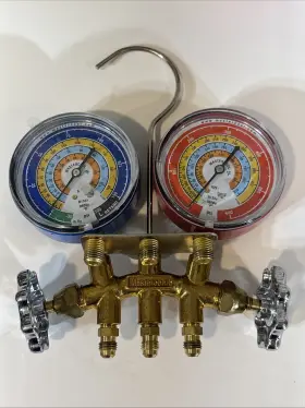 33503 Mastercool 2-way Brass Manifold Gauge Set 33503 Mastercool 2-way Brass Manifold Gauge Set