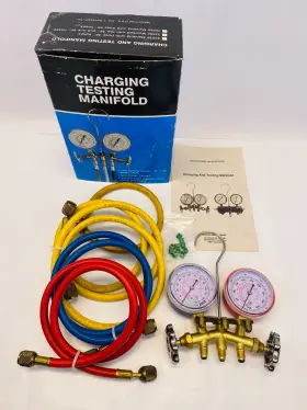 3-hose Mastercool 33660 Hvac Manifold 2-valves/gauges And Set