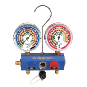 R404a Mastercool 700376598612 59861 Blue R410a R22 3-way Manifold Set With 3-1/8 Gauges #2