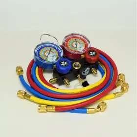 R600a Mastercool 700376935615 93561 3 Way Charging Manifold With Standard 60 Ryb Hoses For