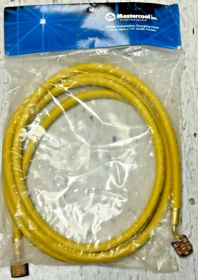 Mastercool 84962 96 Inch Yellow Hose With Abb Low-loss System End 1/2 Acme Ri34a