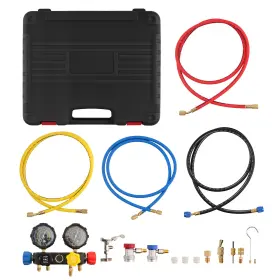 6vrnl5 Maxpeedingrods 4-way Ac Manifold Gauge Set For R134a R22 R410a Refrigerant Hvac Tool With Hoses
