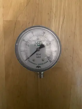Me60-2 Mec 0-35 Inch W.c. 1/4 Mpt Bottom Mount Adjustable Low Pressure Test Gauge