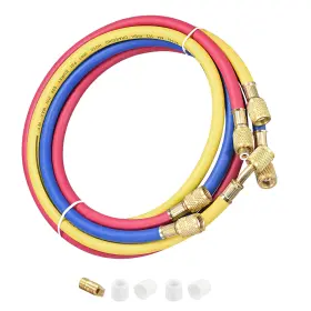 Metallixity 634149674909 3 Pcs 1/4 Sae Flare Ac Refrigerant Charging Hoses 3.94ft 600psi Thread 1.2m