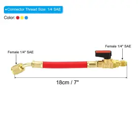 Metallixity 636939712266 1/4 Sae Refrigerant Charging Hose With Ball Valve 600 Psi 3000 #2