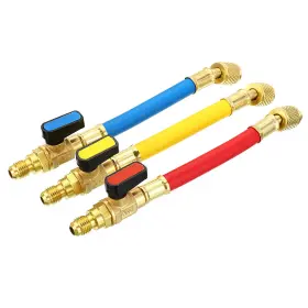 Metallixity 636939712266 1/4 Sae Refrigerant Charging Hose With Ball Valve 600 Psi 3000