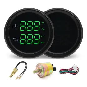 Mh-tle52piwtf-bn Mh Sensor Auto Gauge Set - Oil Pressure 0-145psi/ 0-10bar Water Temp 104 F-248 F/