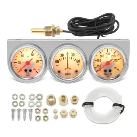 Mh-zj0002 Mh Triple Gauge Set Oil Pressure 0-100psi Ammeter -60 To 60amp Water Tem