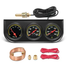 Mh Mh-zj0005 2inch 52mm Triple Gauge Set Oil Pressure 0-150psi Water Temperature