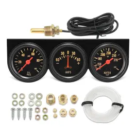 Mh-zj0006 Mh 2inch 52mm Triple Gauge Set Oil Pressure 0-150psi Water Temperatu