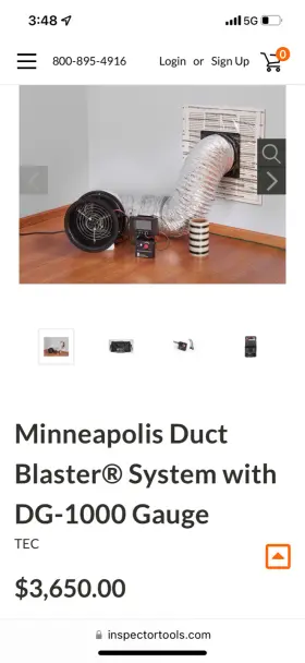 Dg-1000 Minneapolis Duct Blaster W