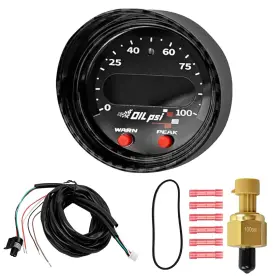 Misakomo 30-0301 X-series Oil Fuel Pressure Gauge 10psi 7bar 52mm 2-1/16 Inch With Black