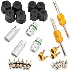 Mobling-ac-8.2 Mobling Air Conditioning Valve Core Kit 30 Pcs For R12 Or R134a With Seal Caps