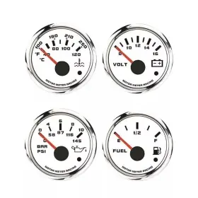 Motor Meter Racing 710139838813 W Series 4 Gauge Set - 52mm 2-1/16 Inch Volt Fuel Level Water Temperature And Oil