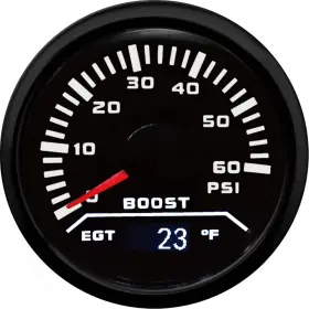 Mm52boegtb-1600f-91b24 Motor Meter Racing W Pro Series 52mm 2-1/16 Inch 2 In 1 Turbo Boost 0-60 Psi And Pytometer Egt Exhaust