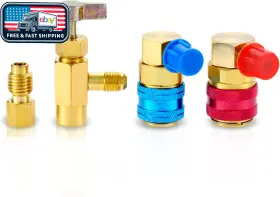 Mtsooning 445057855846 R134a Can Tap Valve Kit Ac Adapters Quick Couplers For R12 R22
