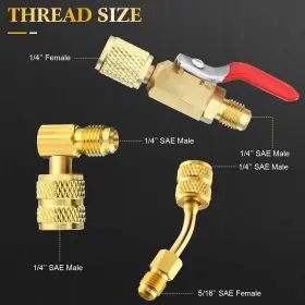 Mudder 500612270973 7 Pcs Air Conditioning Refrigerant Compact Ball Valve 1/4 Inch For R41 #2