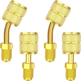 Natur0612 Naturahand 4pcs R410a Charging Vacuum Port Adapter Brass Converter With 5/16 Inch Female