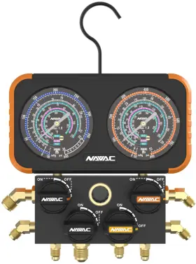 Navac N4a4 4-valve Manifold Gauge For The R410a 22 134a And 404a
